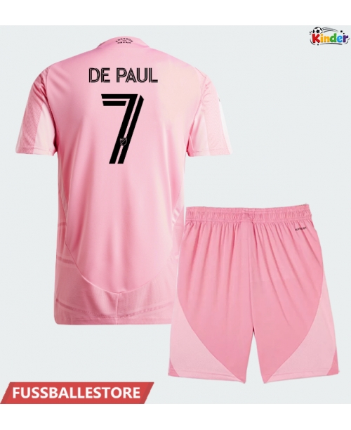 Günstige Inter Miami Rodrigo De Paul #7 Heimtrikotsatz Kinder 2026-27 Kurzarm (+ Kurze Hosen)